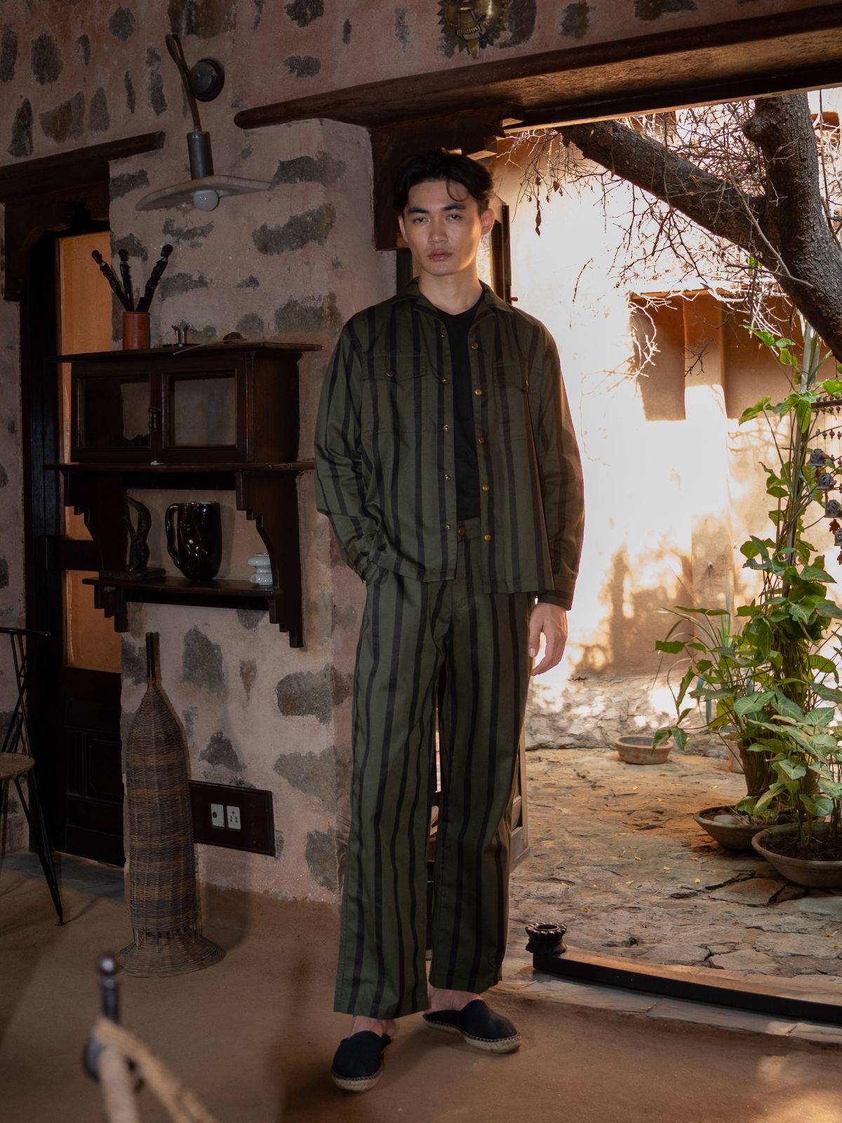 Sandra Straight Pants - Stripes