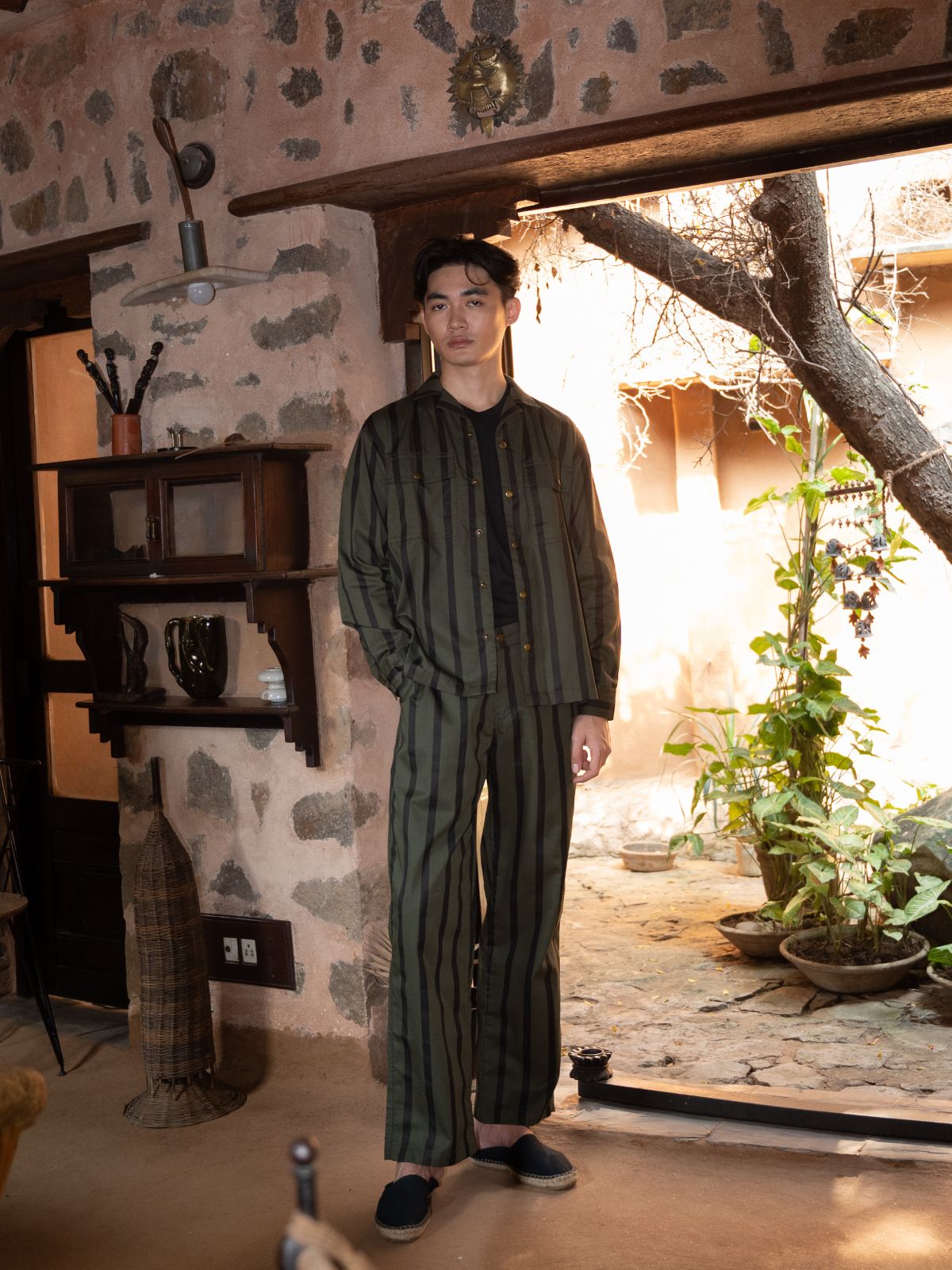 Sandra Straight Pants - Stripes