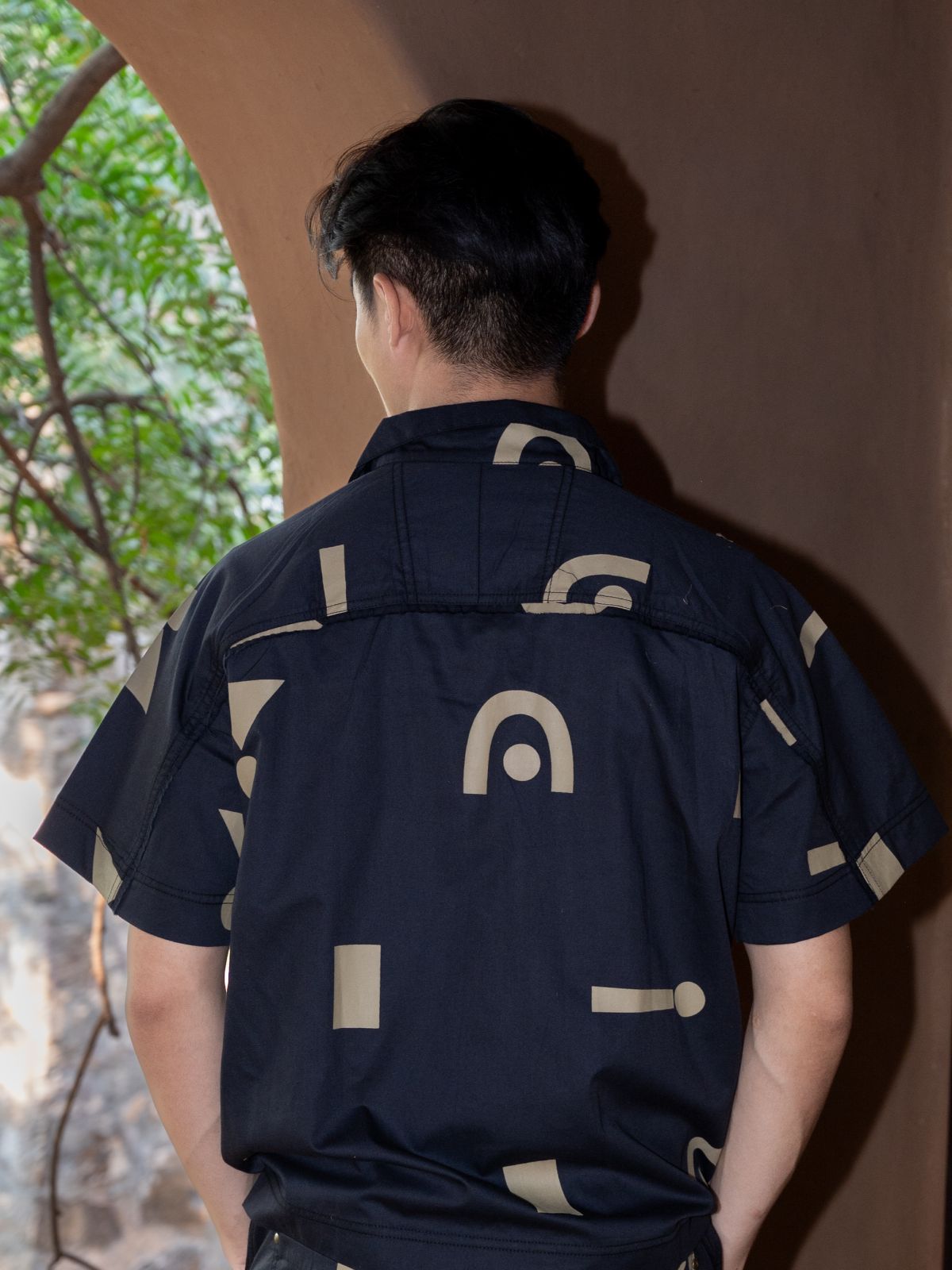 Raglan Fringe Shirt - Triangular Print