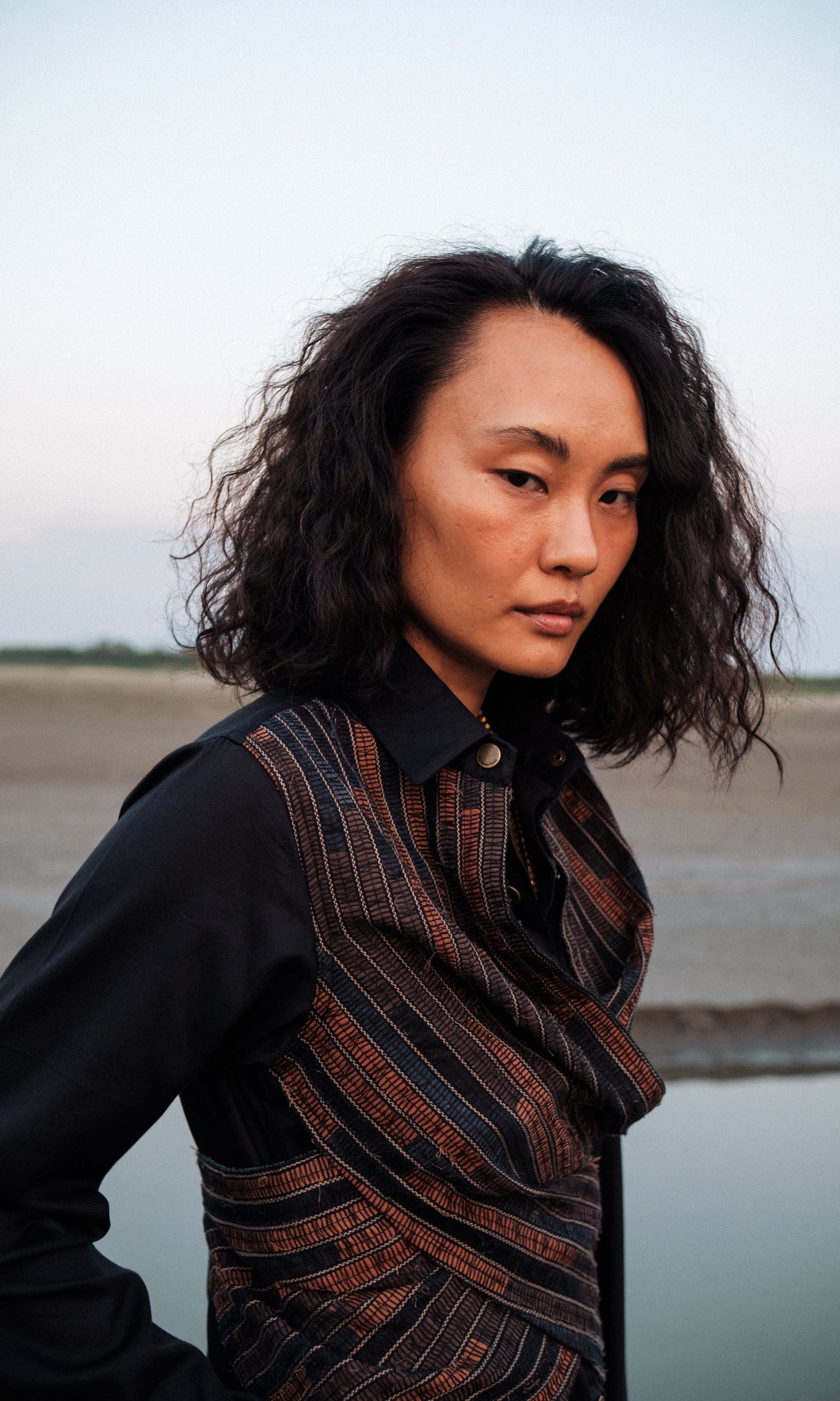 Upcycled Seattle Wrap Dress - Black Copper