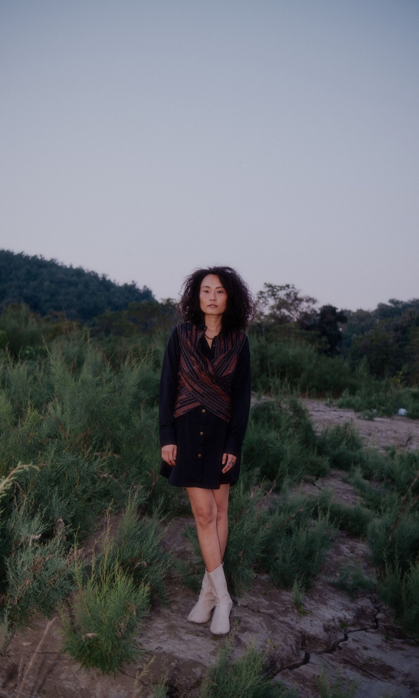 Upcycled Seattle Wrap Dress - Black Copper