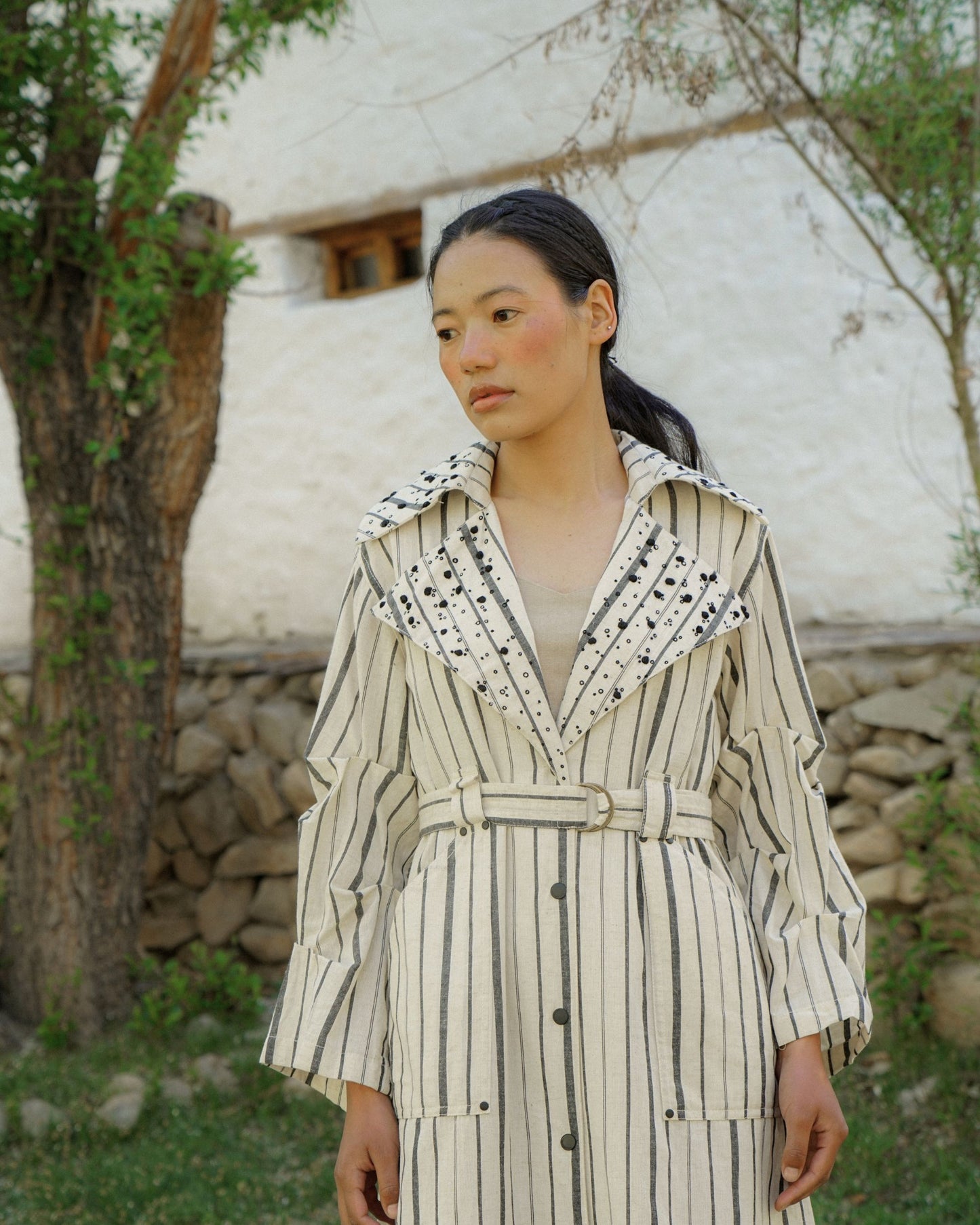 Zanskar Trench Coat – Stripe