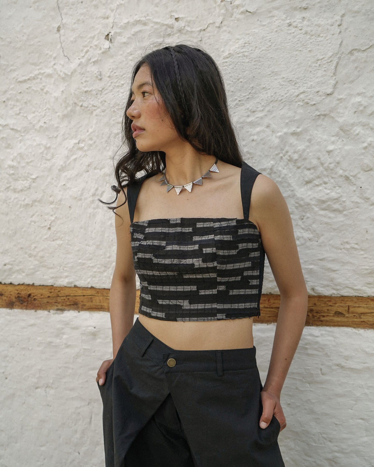 Basgo Textured Bustier – Noir