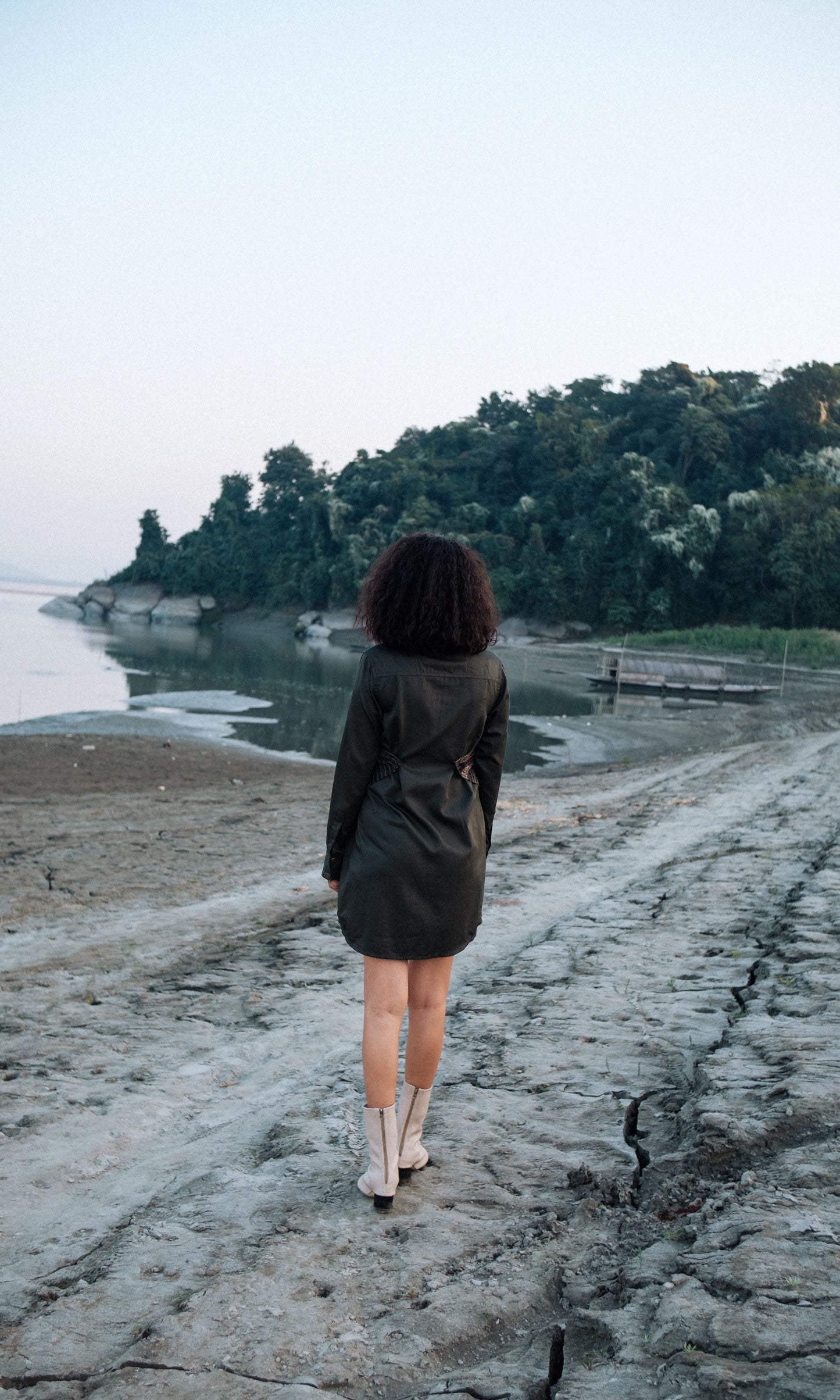 Upcycled Seattle Wrap Dress - Green