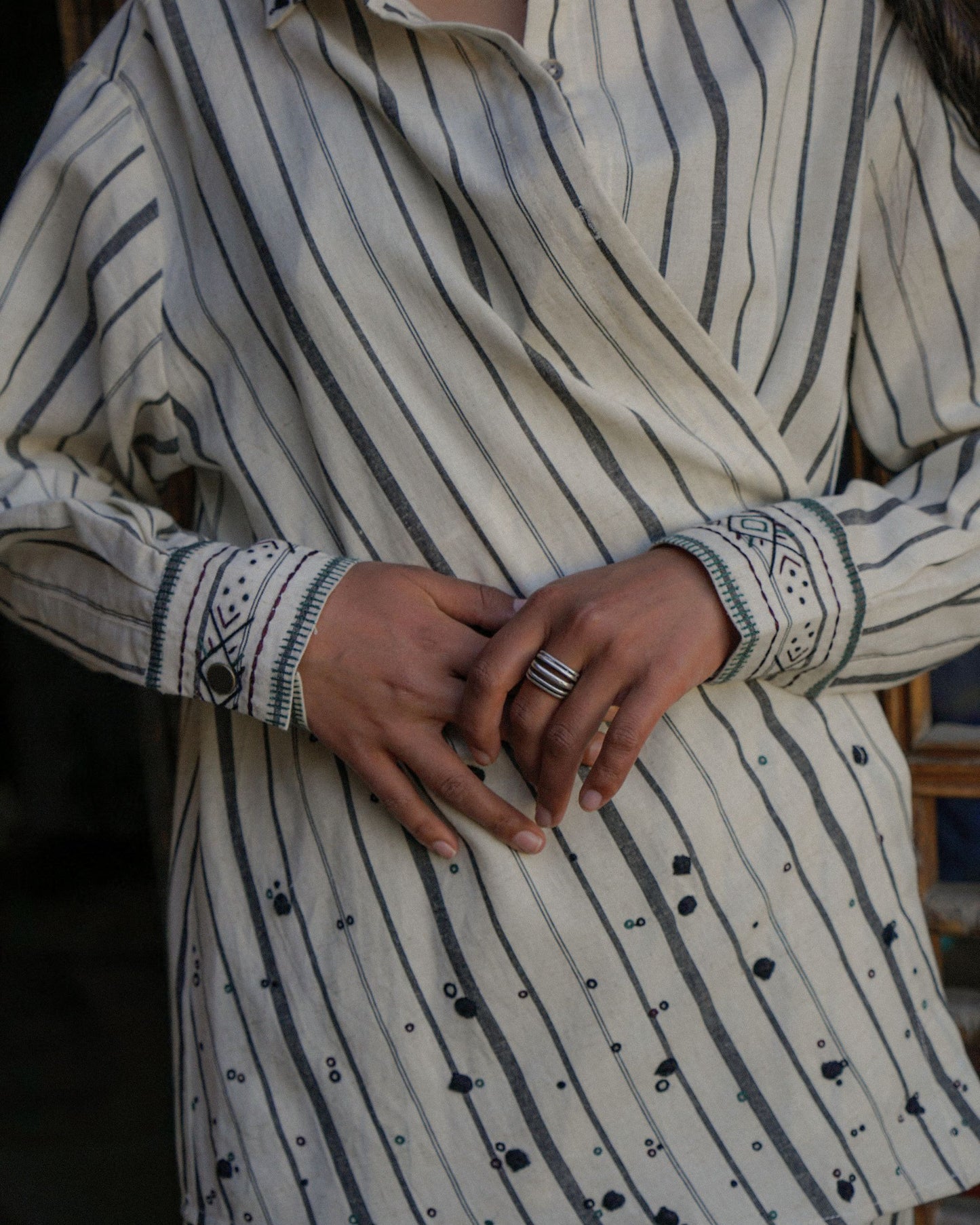 Alchi Wrap Shirt – Stripe