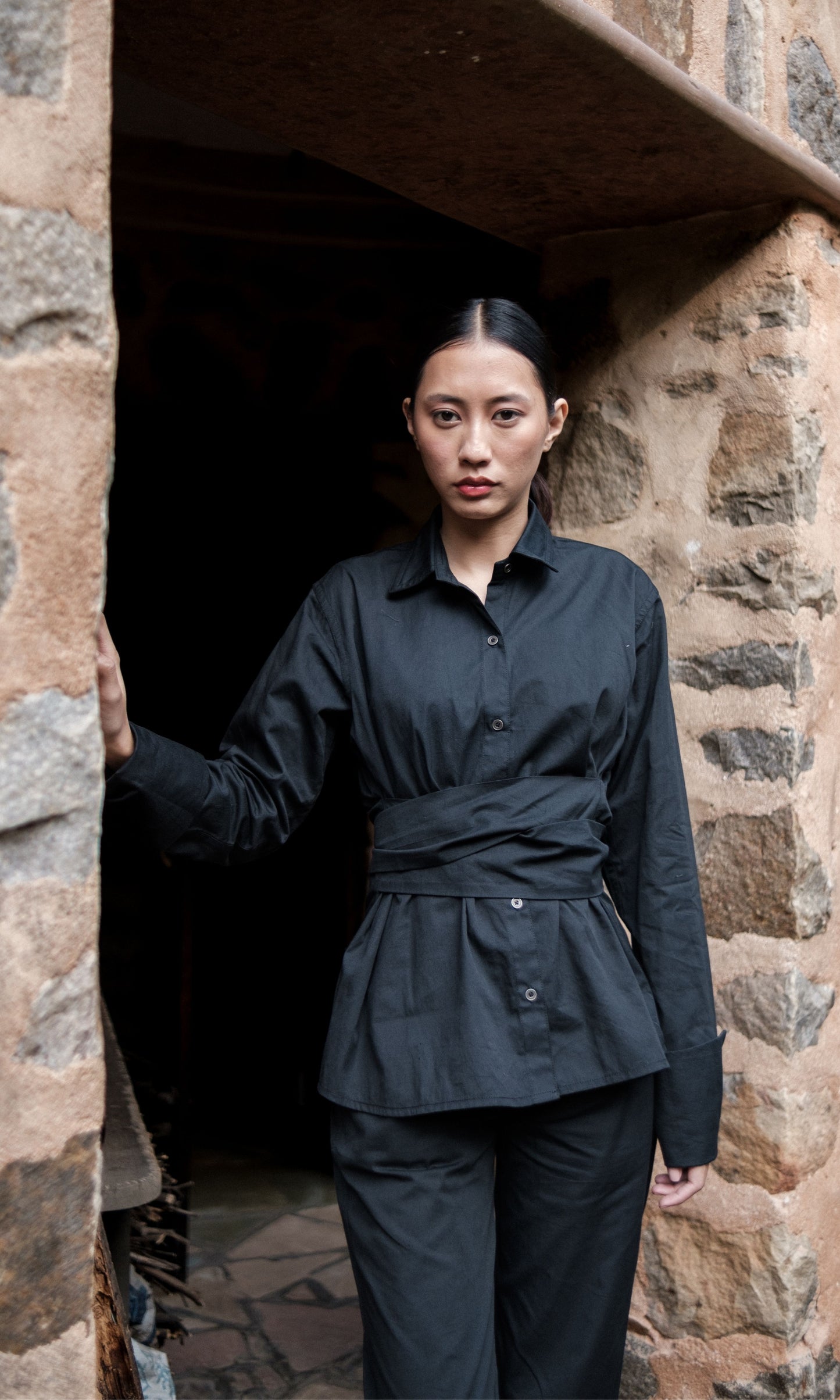 Nara Front Knot Shirt - Solid