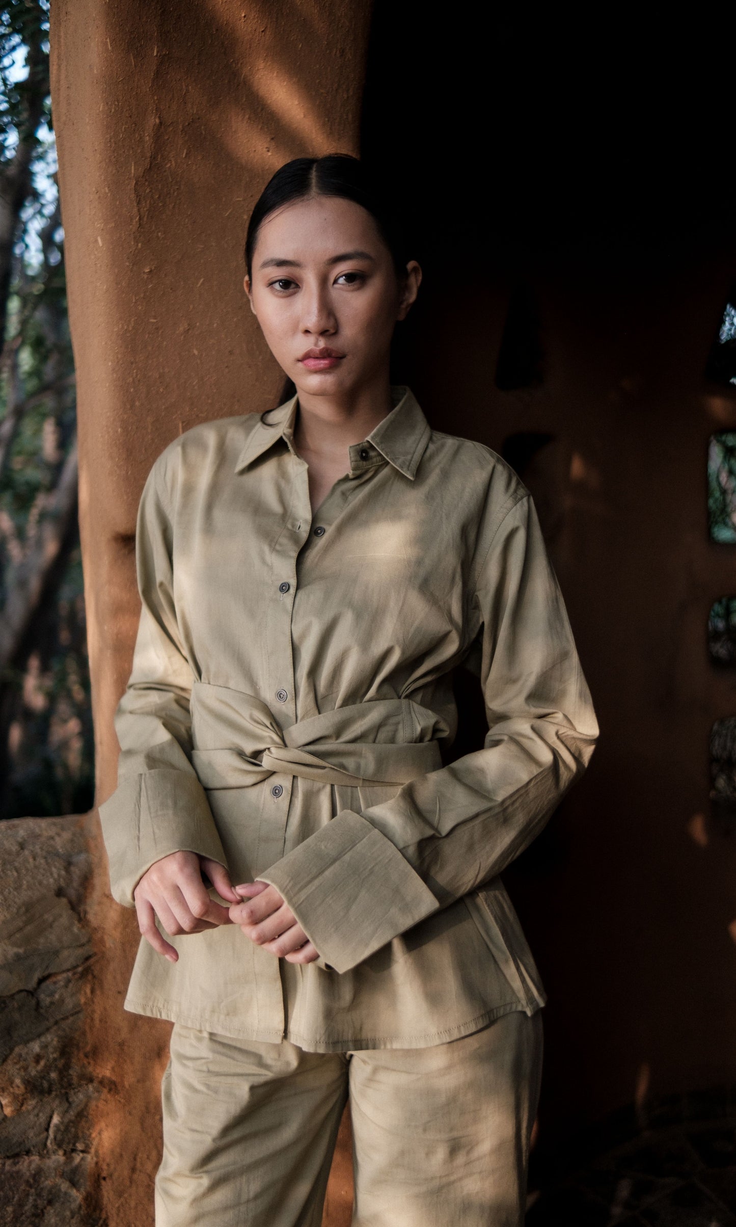 Nara Front Knot Shirt - Solid