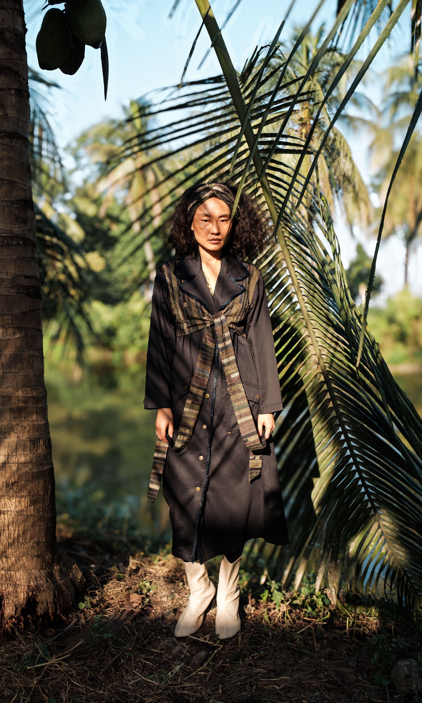 Upcycled Copenhagen Trench - Black Green