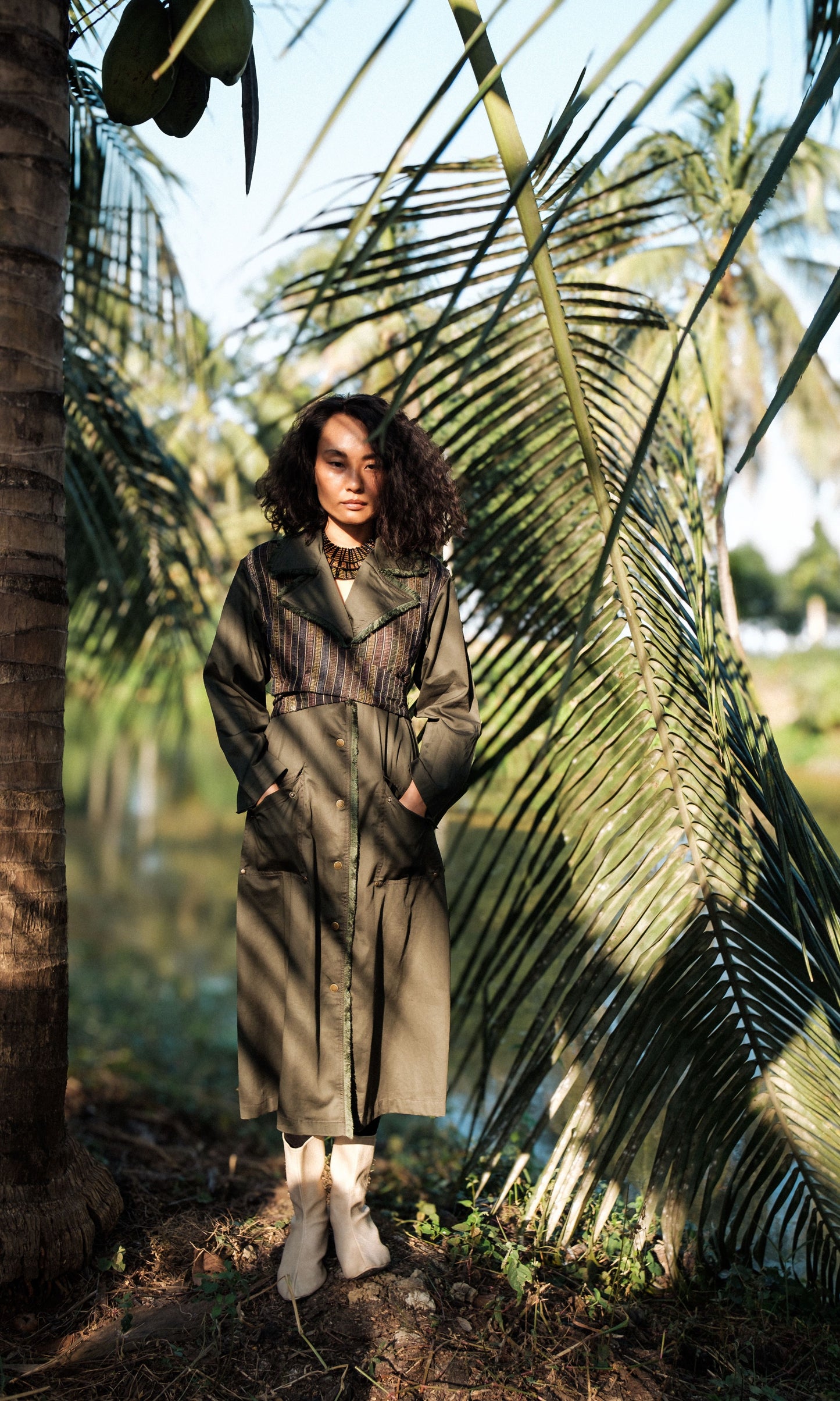 Upcycled Copenhagen Trench - Green
