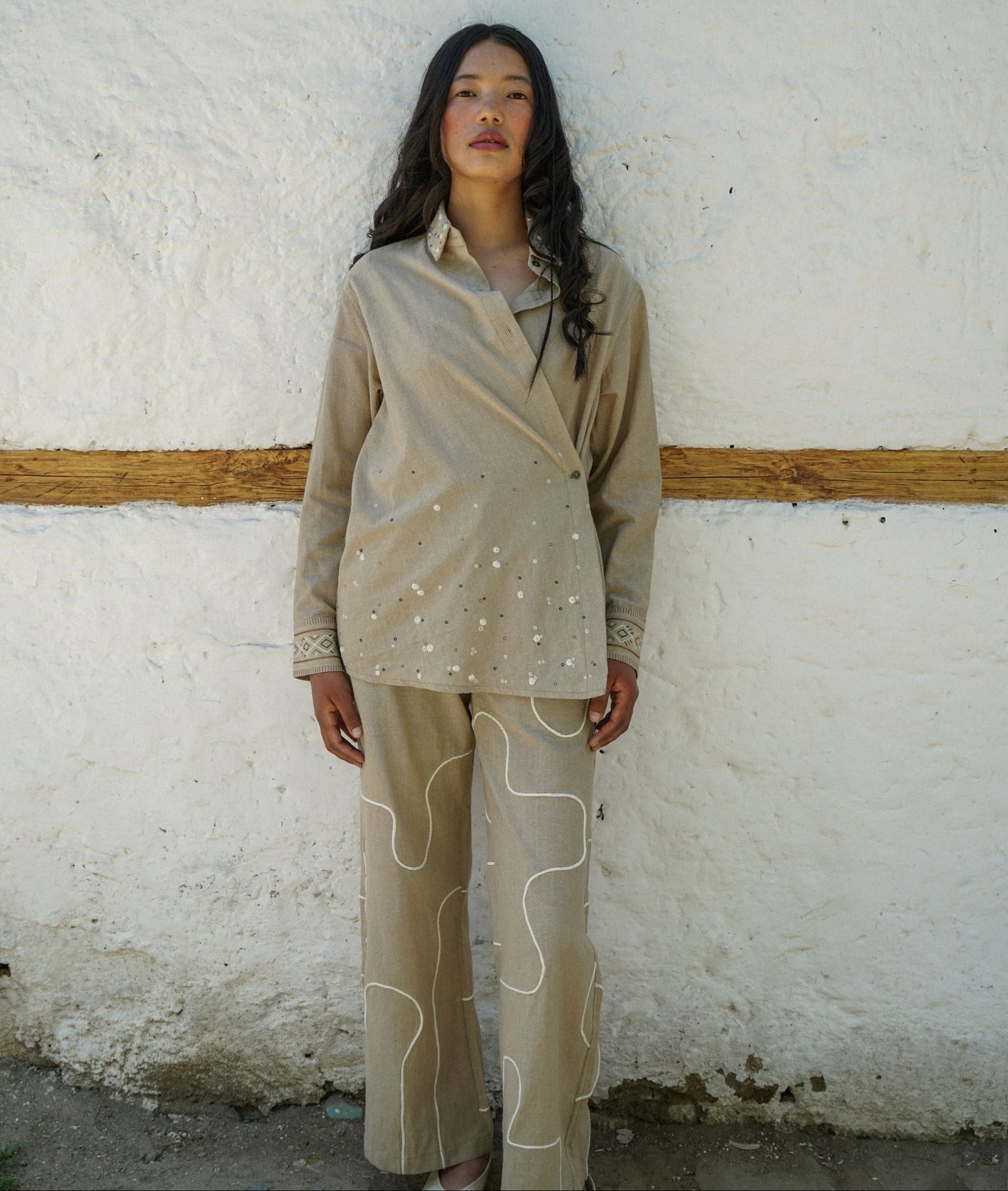 Lama Corded Flare Trousers – Sand