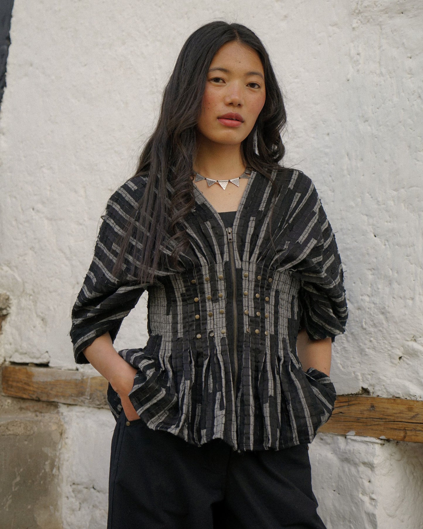 Pangong Textured Jacket – Noir