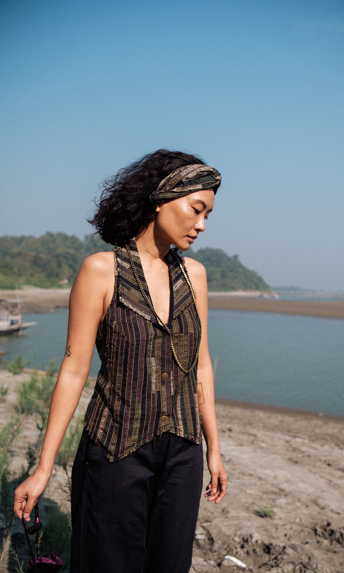 Upcycled Country Vest - Green