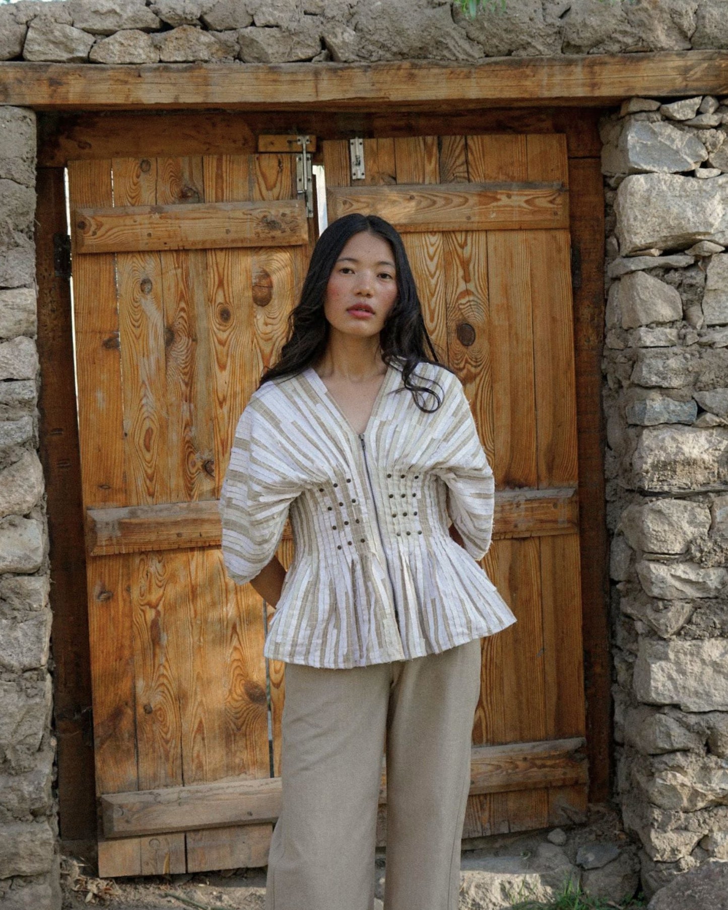 Pangong Textured Jacket – Sand