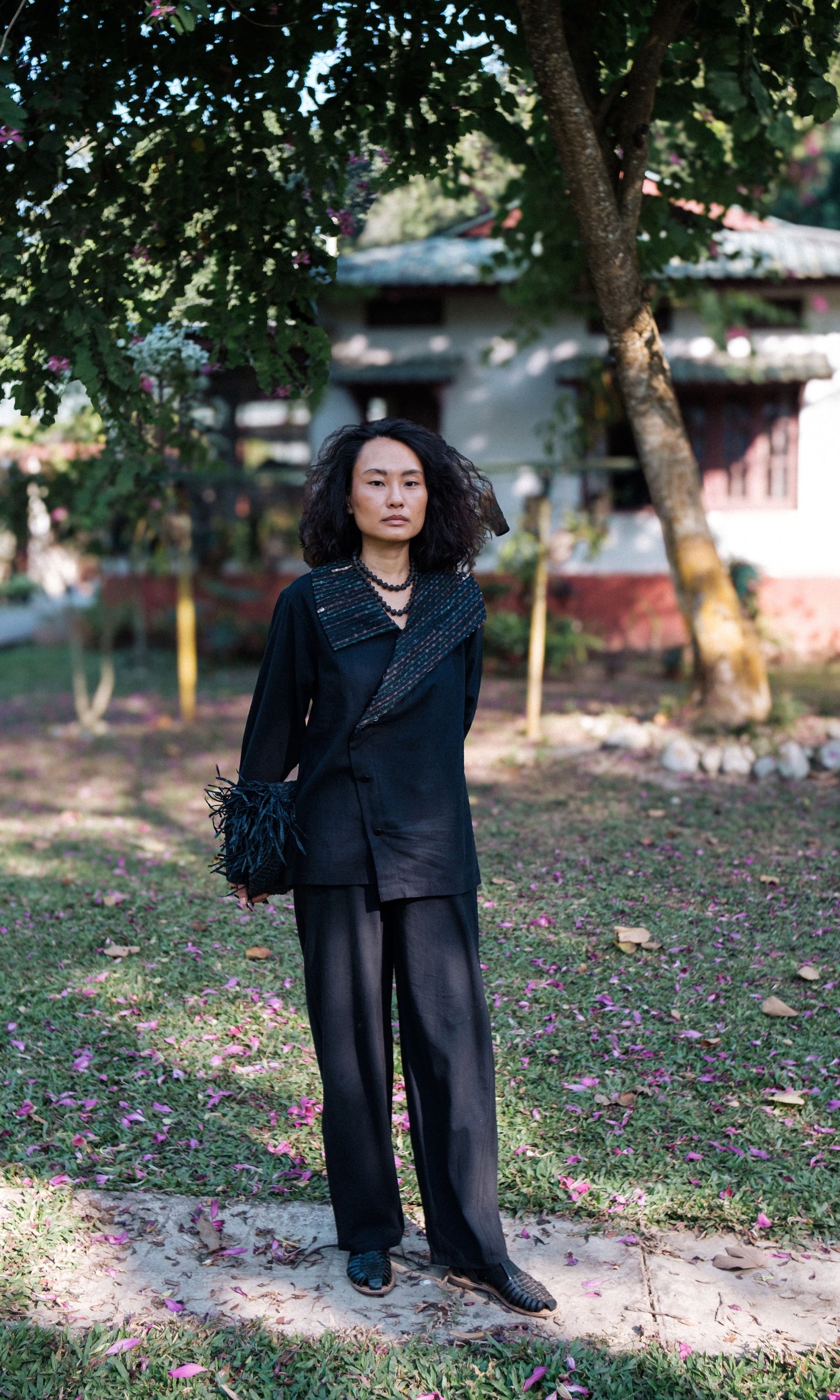 Handwoven Barrel Pants - Black