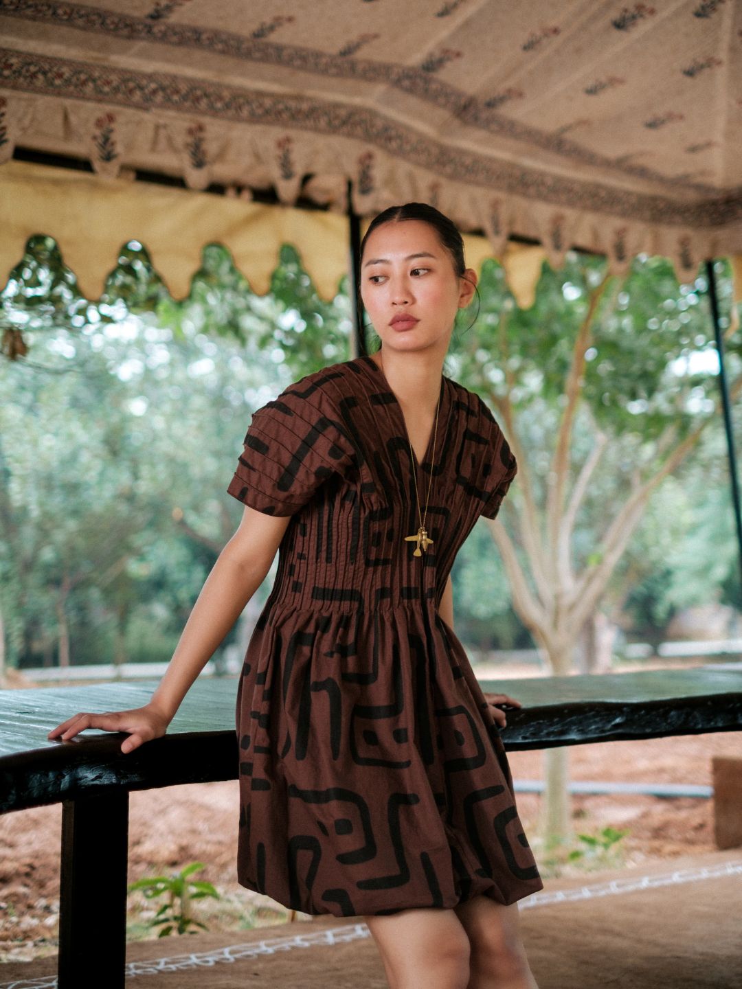 Meknes Kimono Dress-Tribal Printed