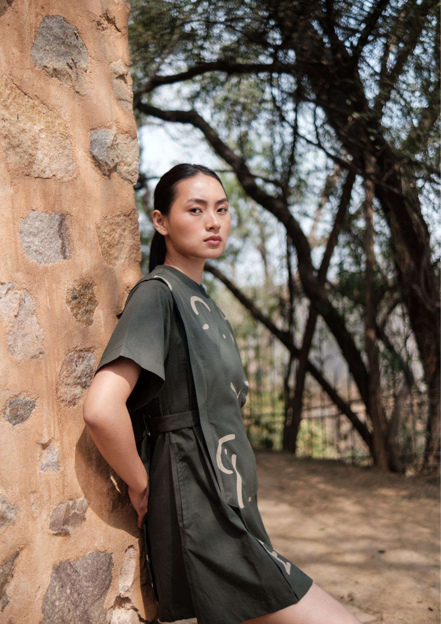 Rory Rib Dress - Line Printed