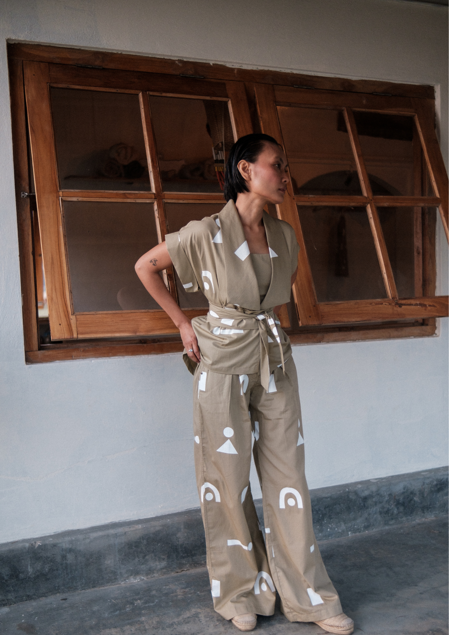 Friday Flared Pants - Triangular Print