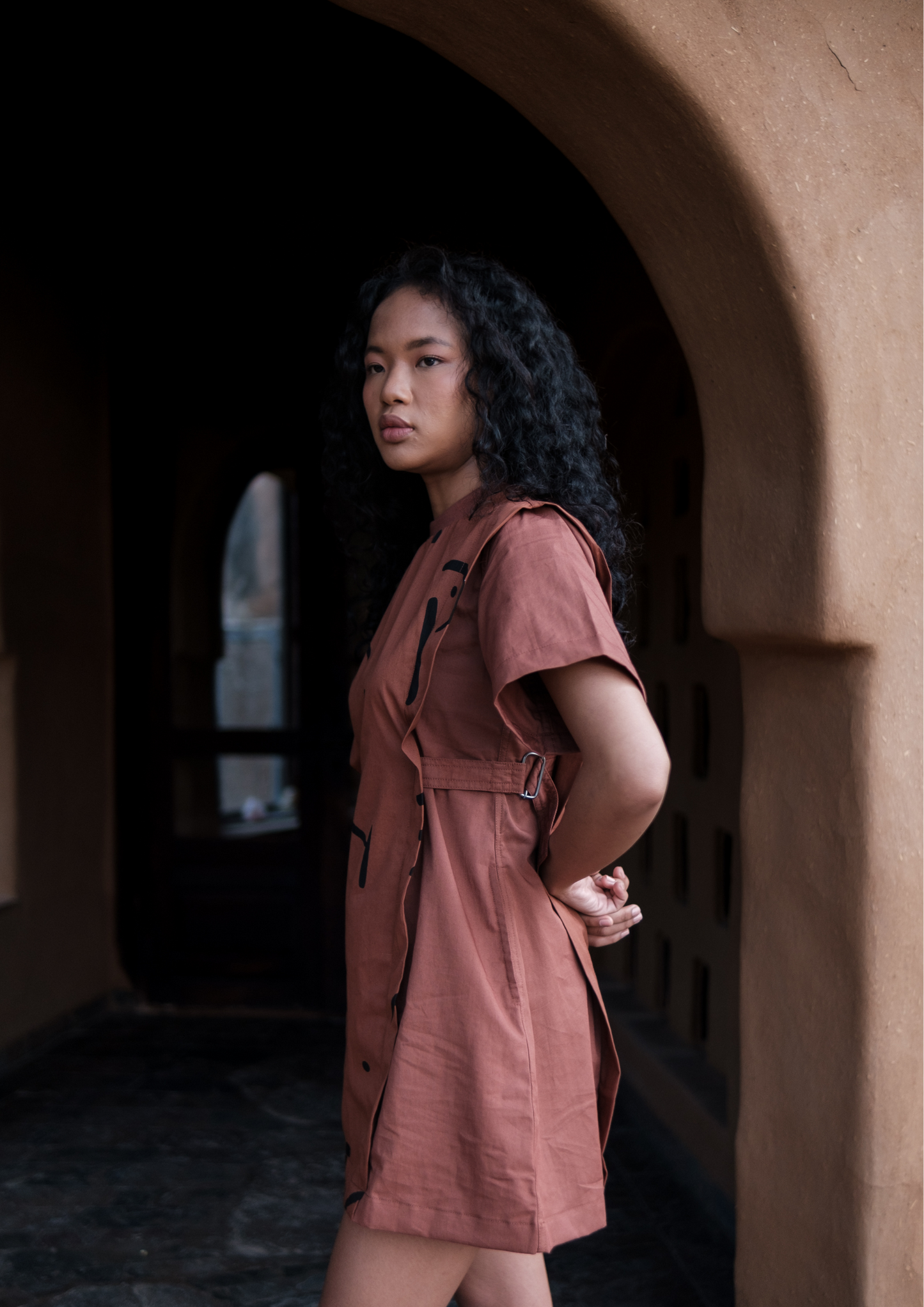 Rory Rib Dress - Line Printed