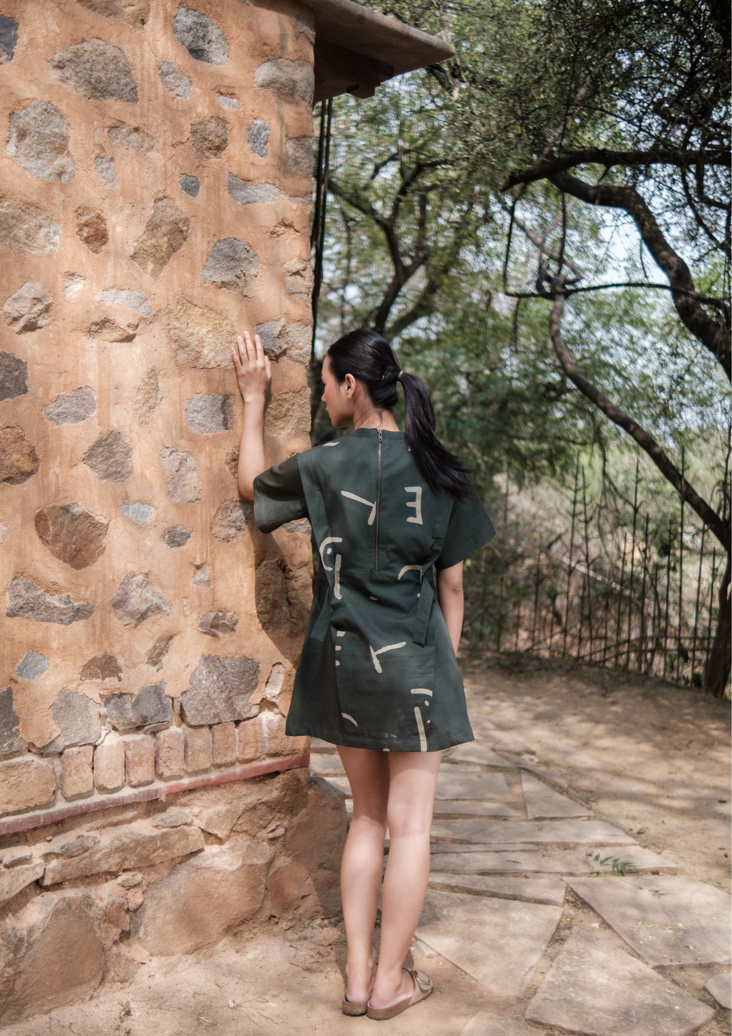 Rory Rib Dress - Line Printed