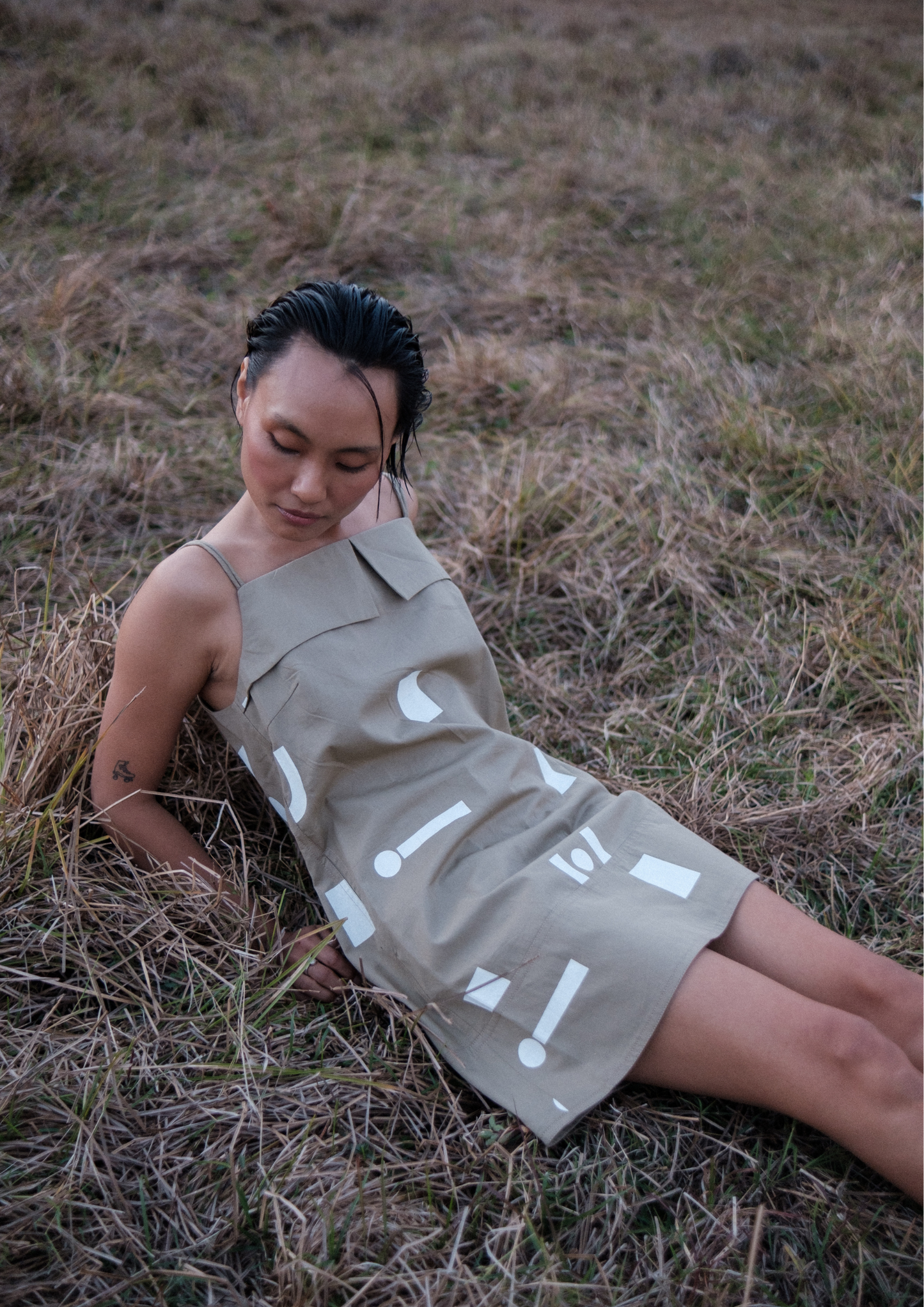 Rachel Slip Dress - Line Printed