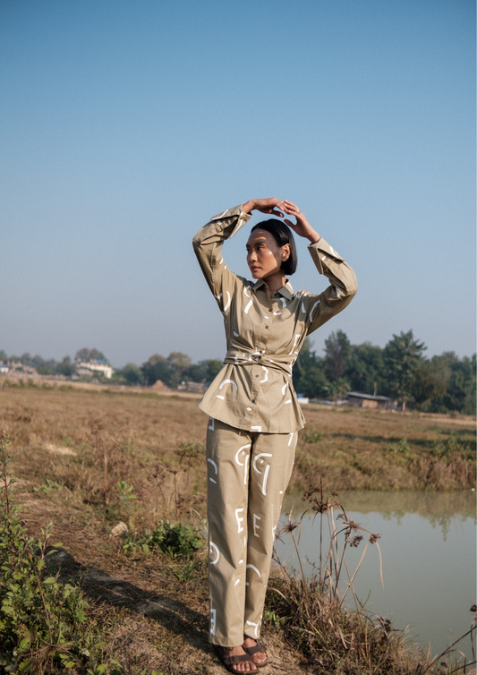Sandra Straight Pants - Line Printed