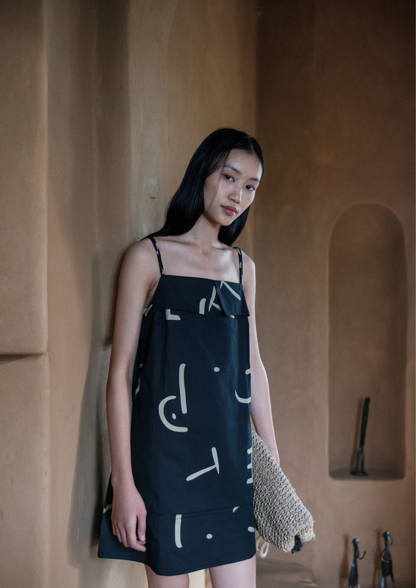 Rachel Slip Dress - Line Printed