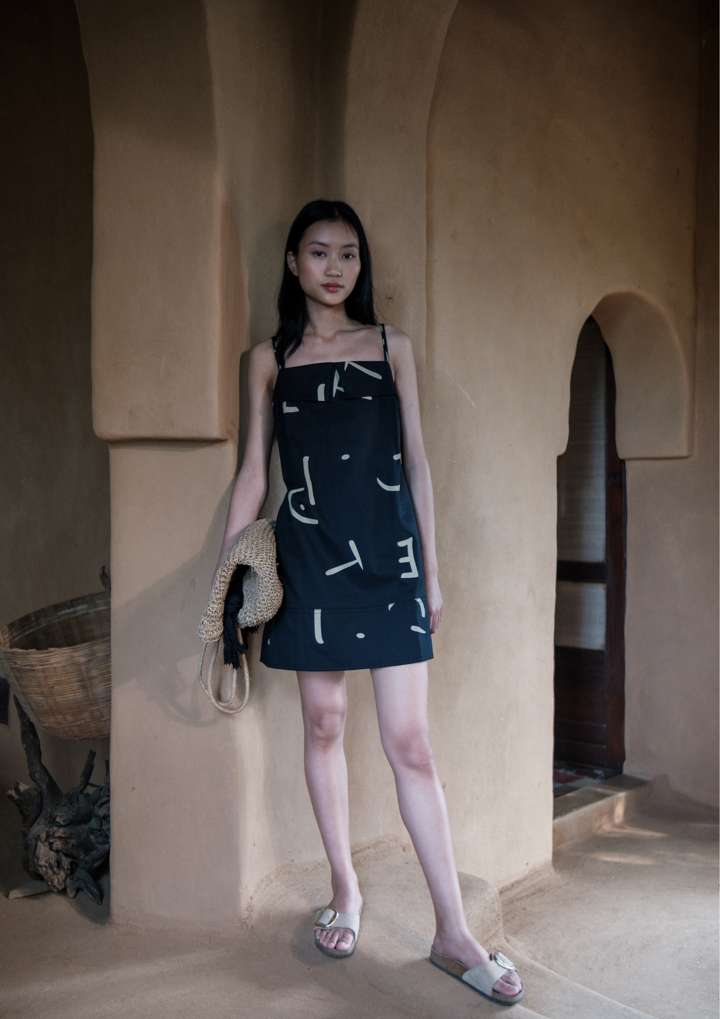 Rachel Slip Dress - Line Printed