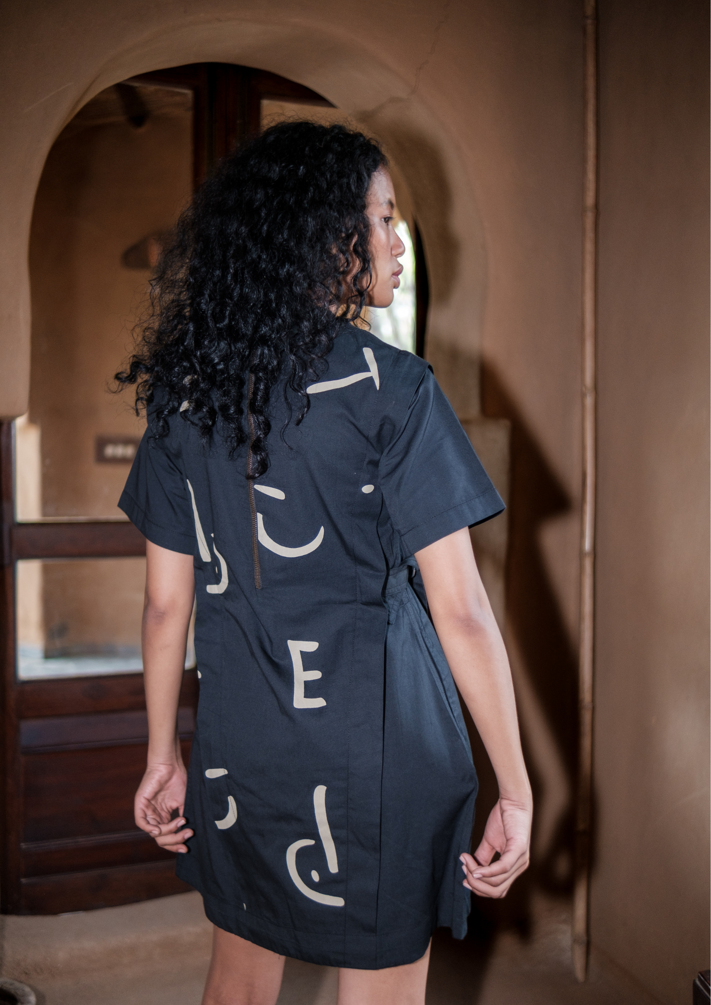 Rory Rib Dress - Line Printed