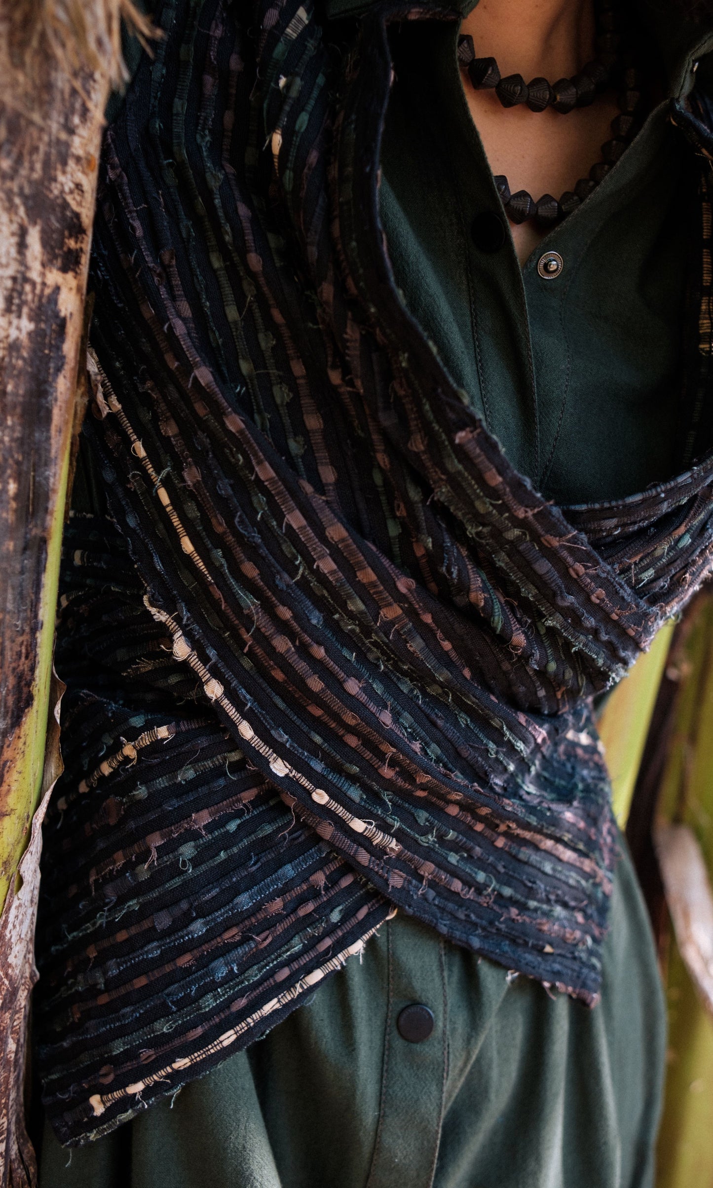 Handwoven Seattle Wrap Long Dress - Green