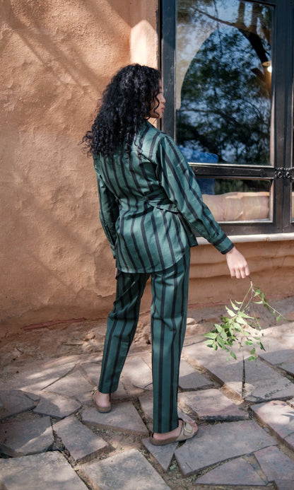 Seattle Wrap Shirt Striped-Set