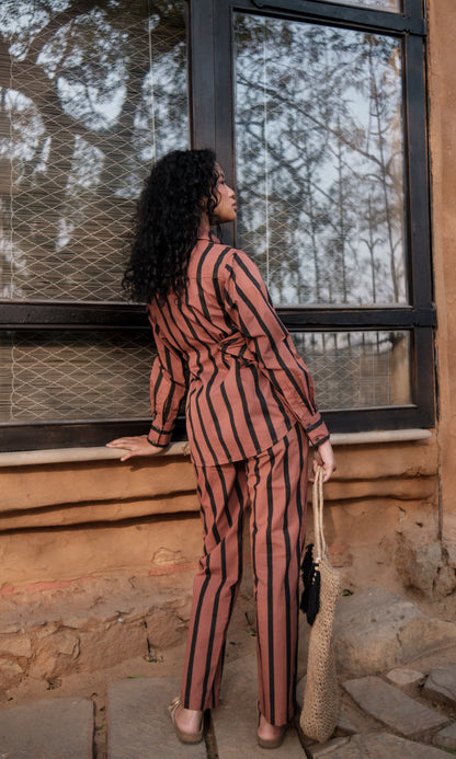 Seattle Wrap Shirt Striped-Set