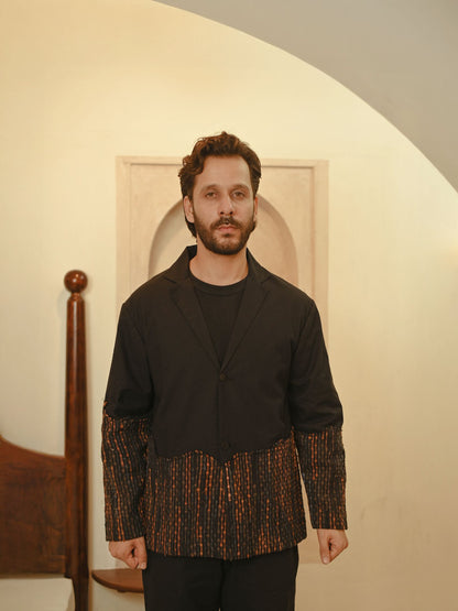 Upcycled Handwoven Ying Yang Blazer - Copper