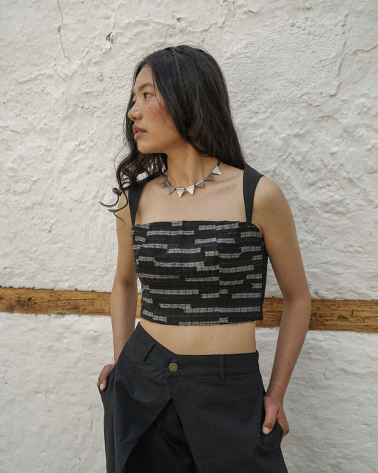 Basgo Textured Bustier – Noir