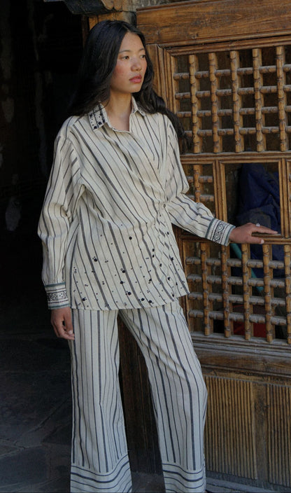 Alchi Wrap Shirt – Stripe