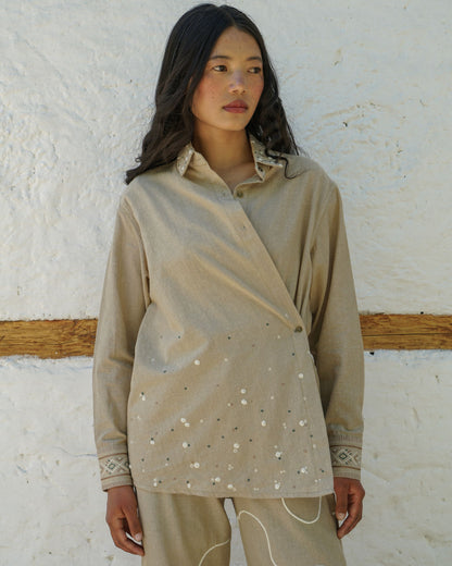 Alchi Wrap Shirt – Sand