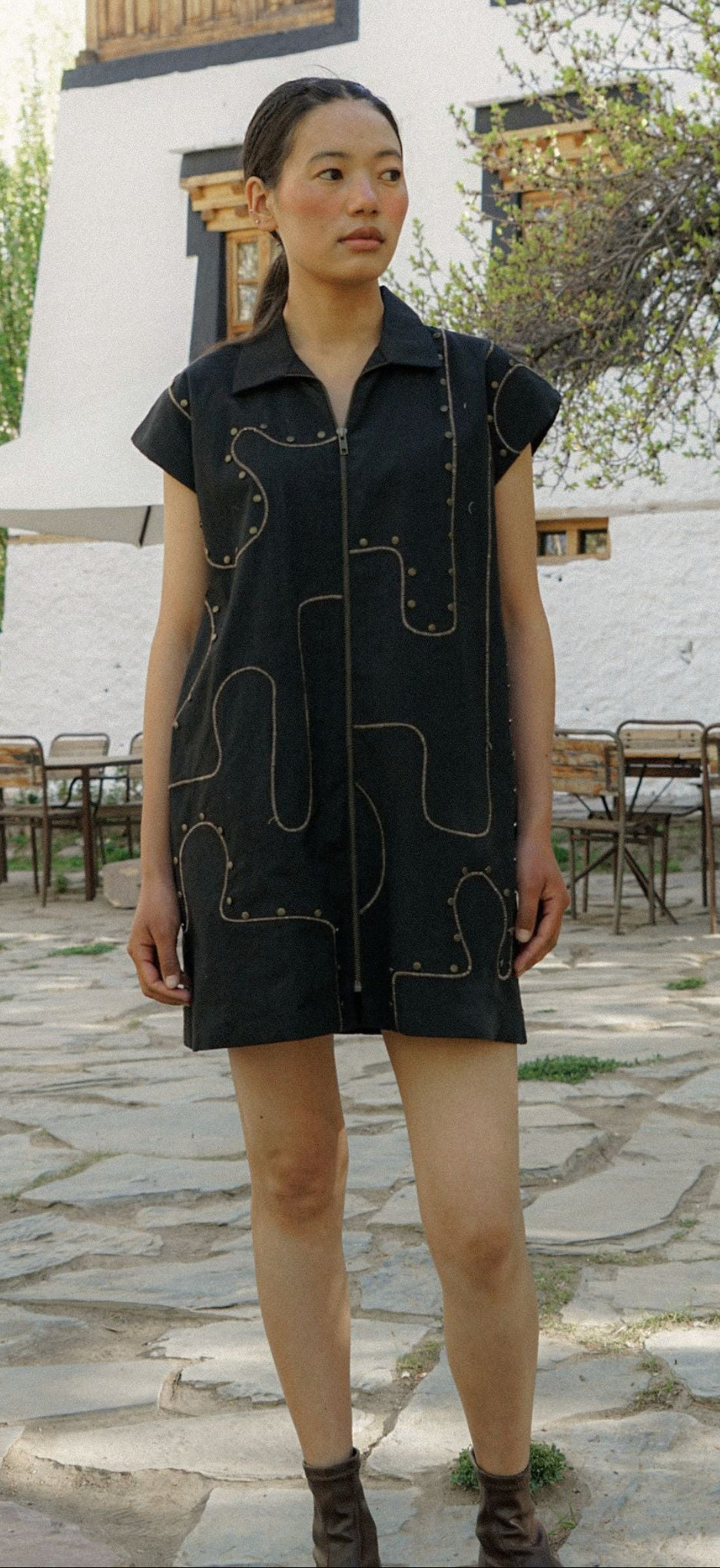 Nubra Zip Dress – Noir