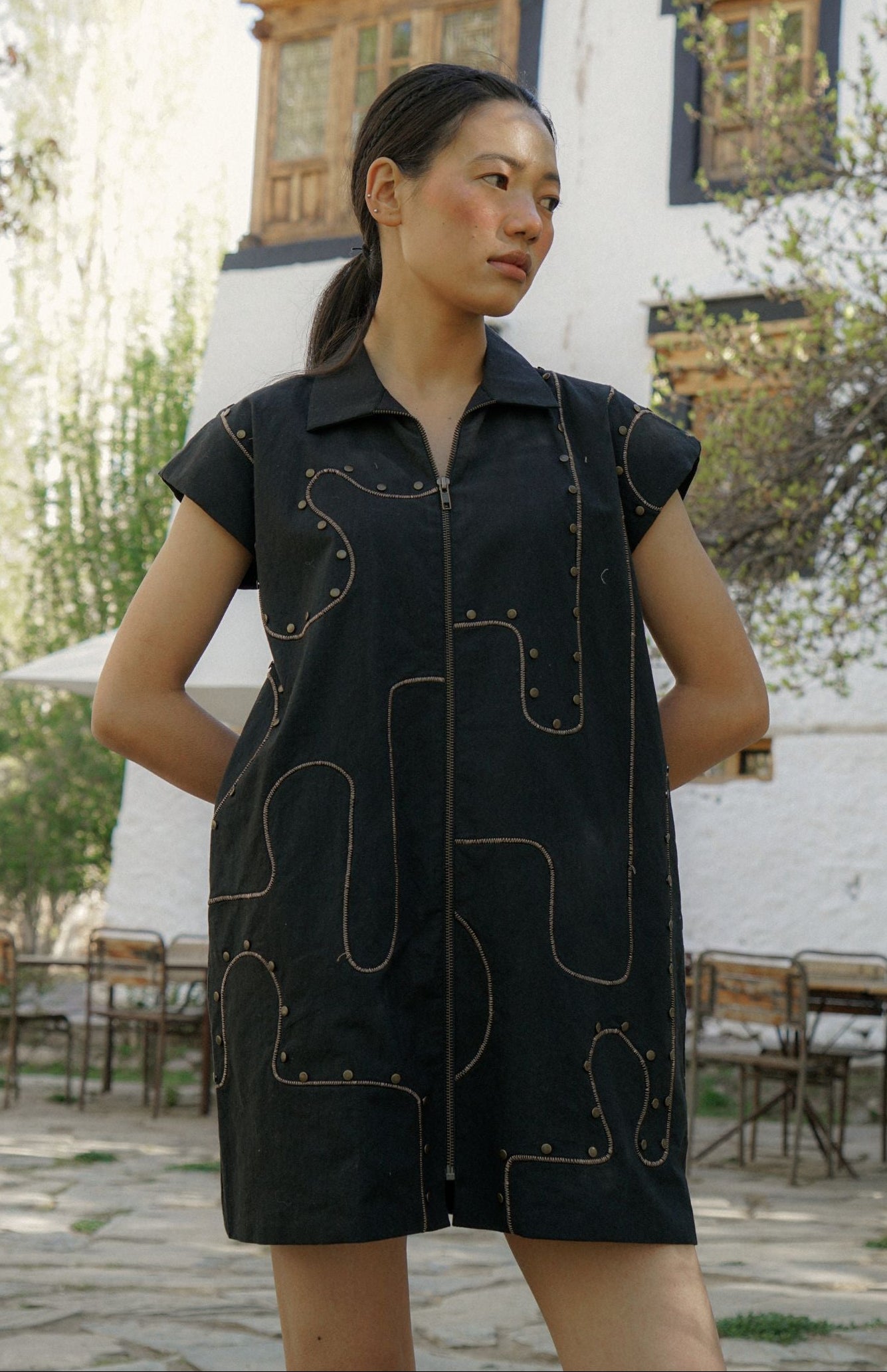 Nubra Zip Dress – Noir