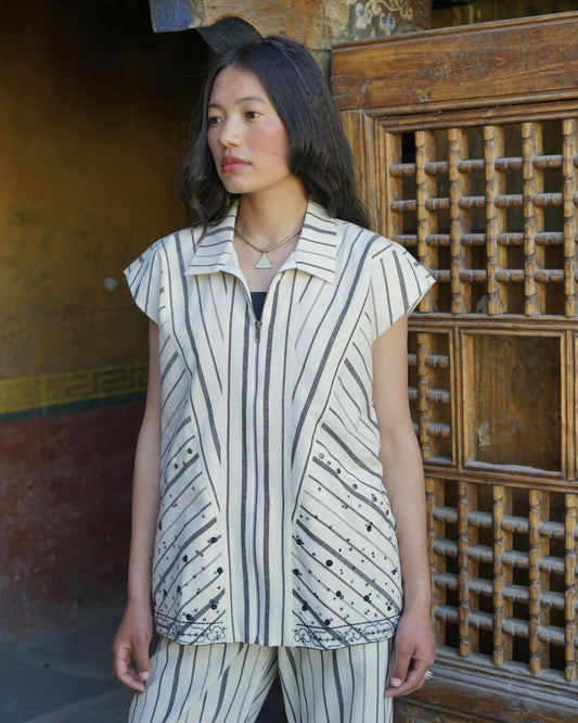 Nubra Zip Vest – Stripe