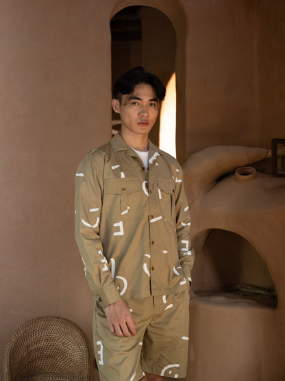 Safari Shirt Menswear - Line Printed