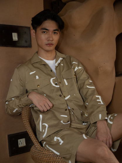 Safari Shirt Menswear - Line Printed