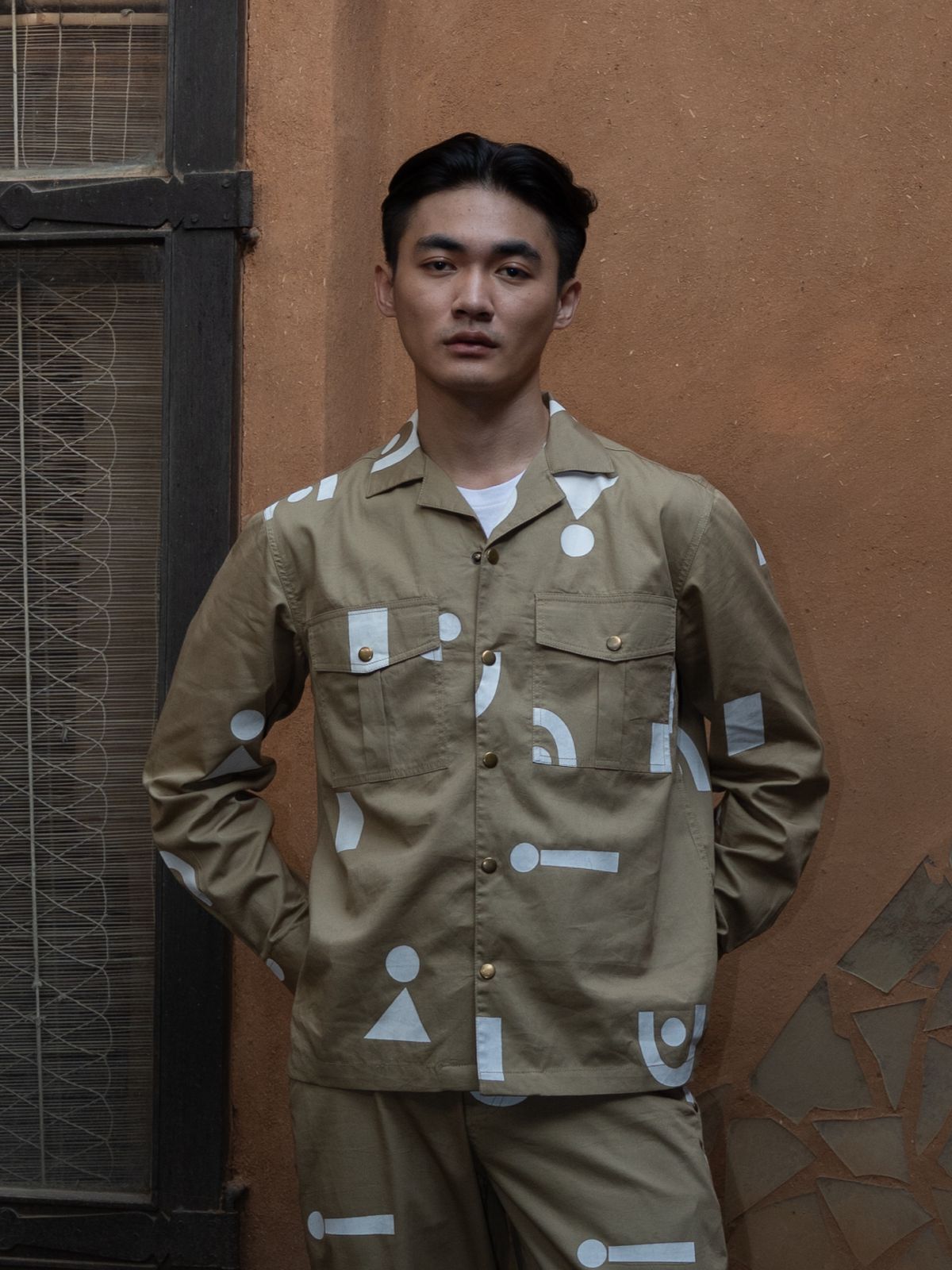 Safari Shirt Menswear - Triangle Printed