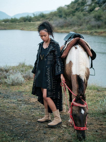 Kobe Long trench-Mud Print