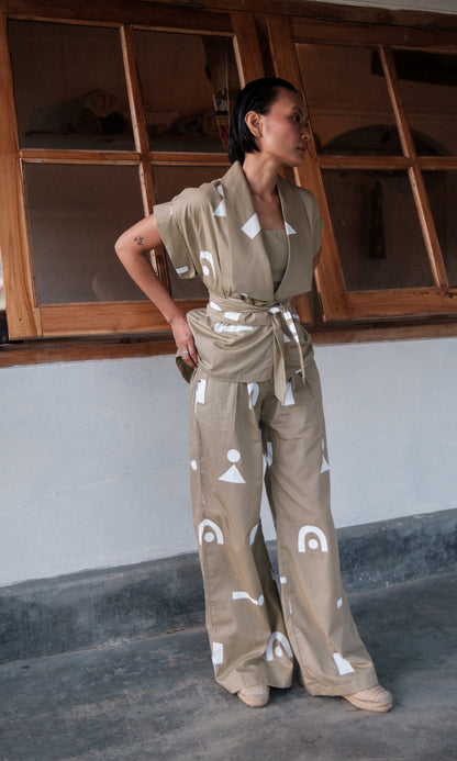 Berlin Shawl Collar Triangular Printed-Set