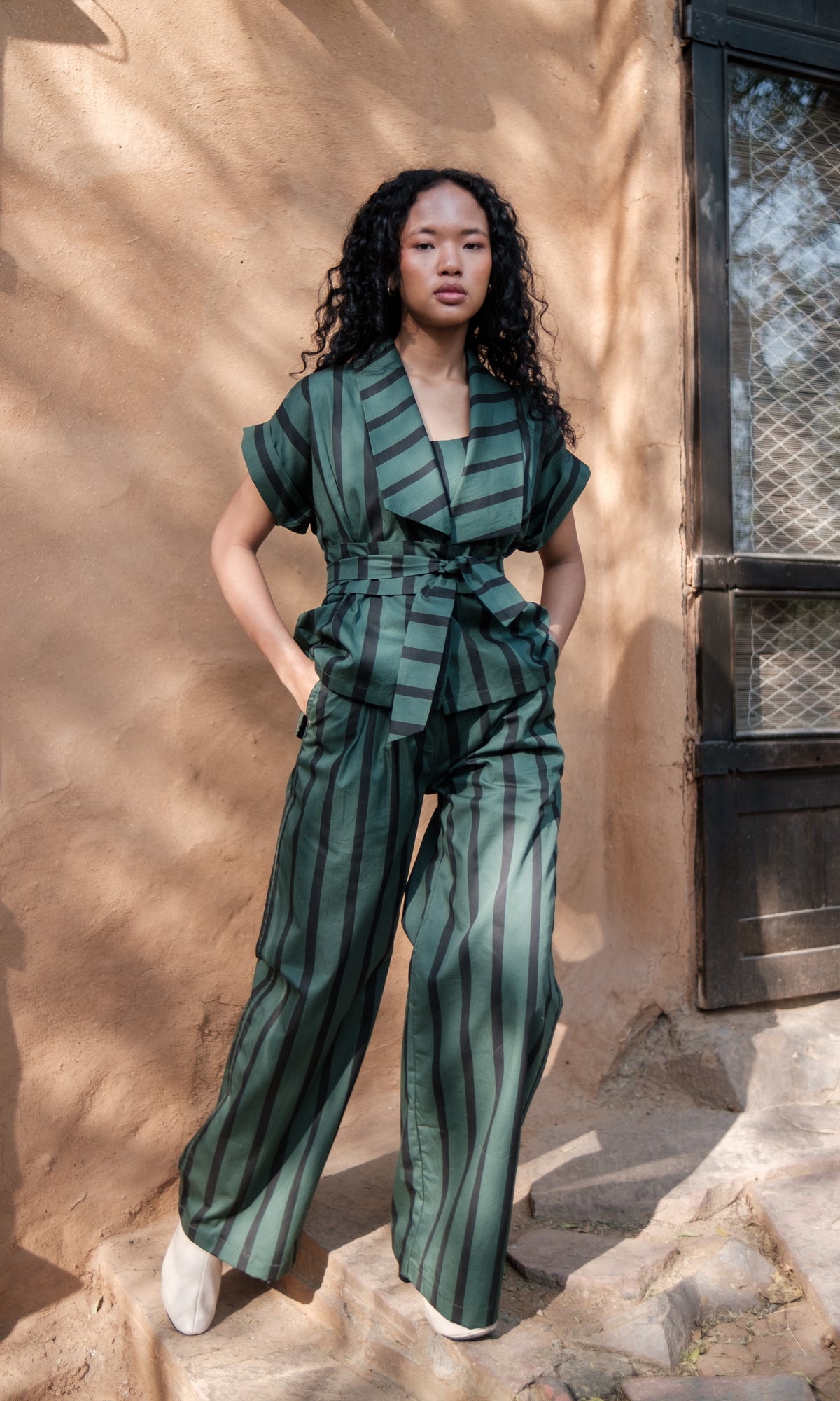 Berlin Shawl Collar Striped-Set