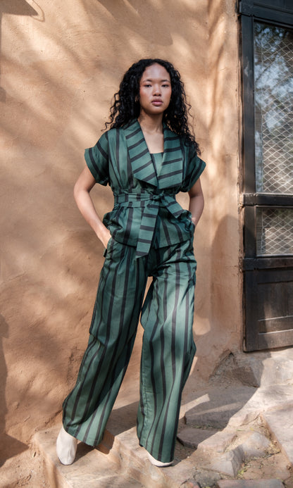 Berlin Shawl Collar Striped-Set