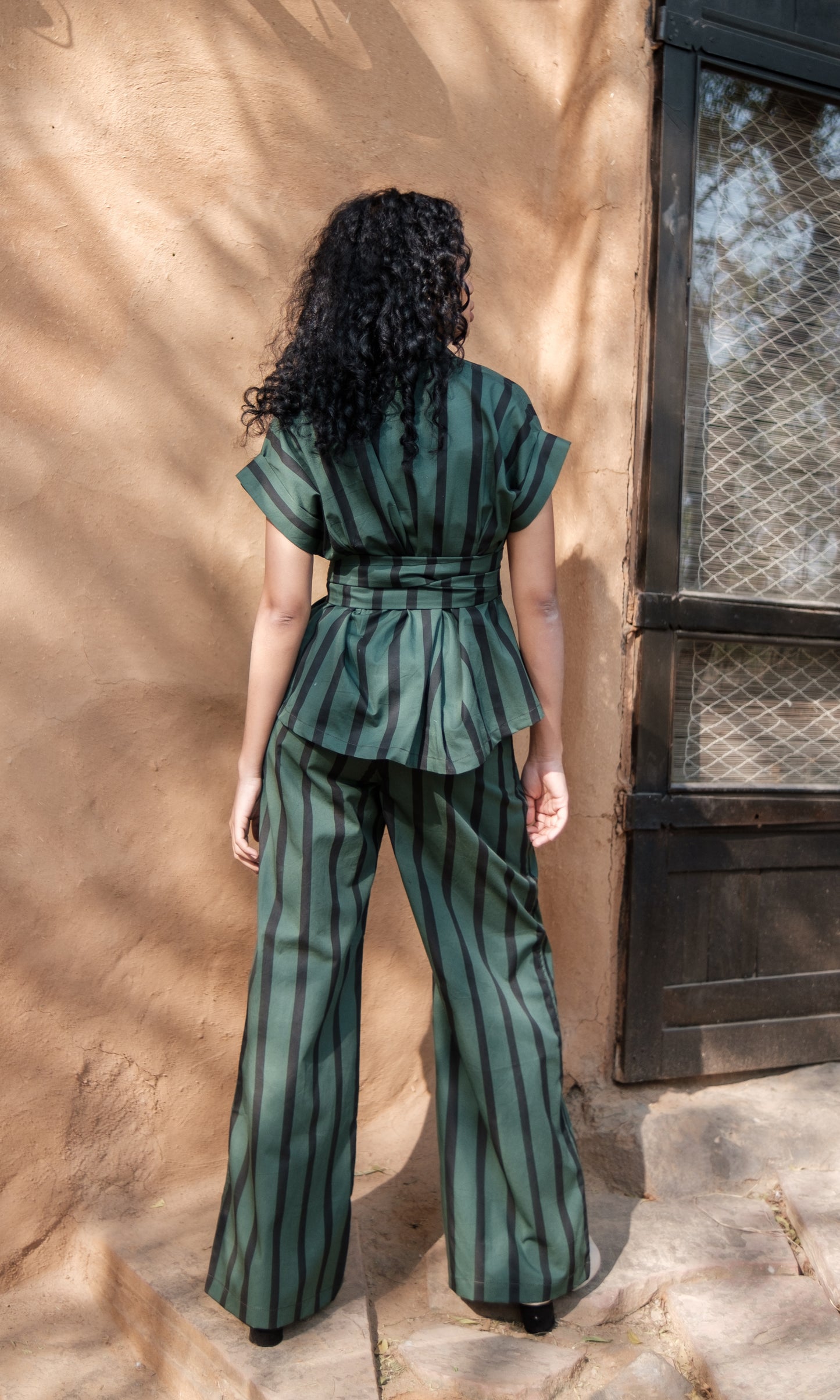 Berlin Shawl Collar Striped-Set