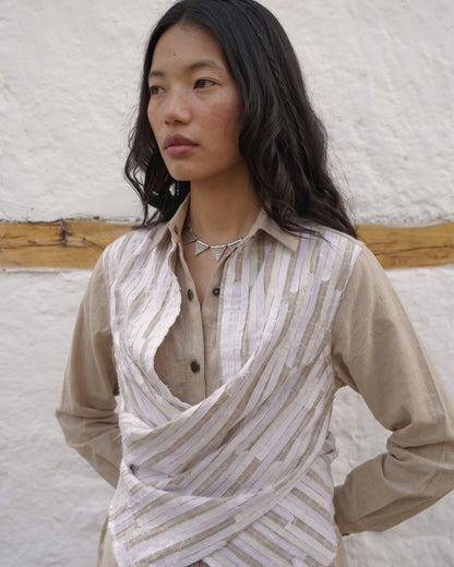 Seattle Textured Long Dress – Sand