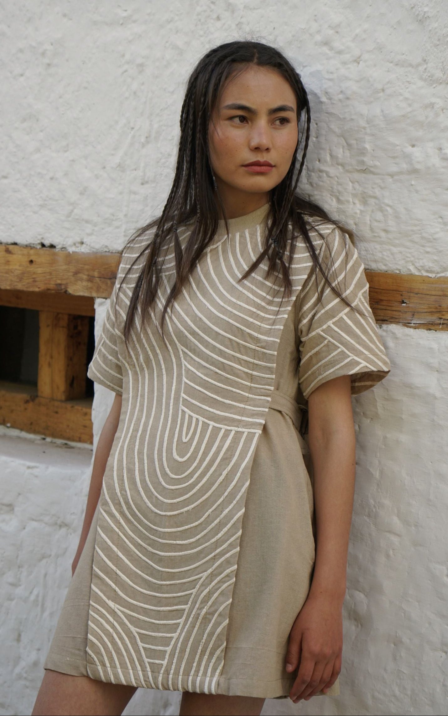 Contour Corded Dress – Sand