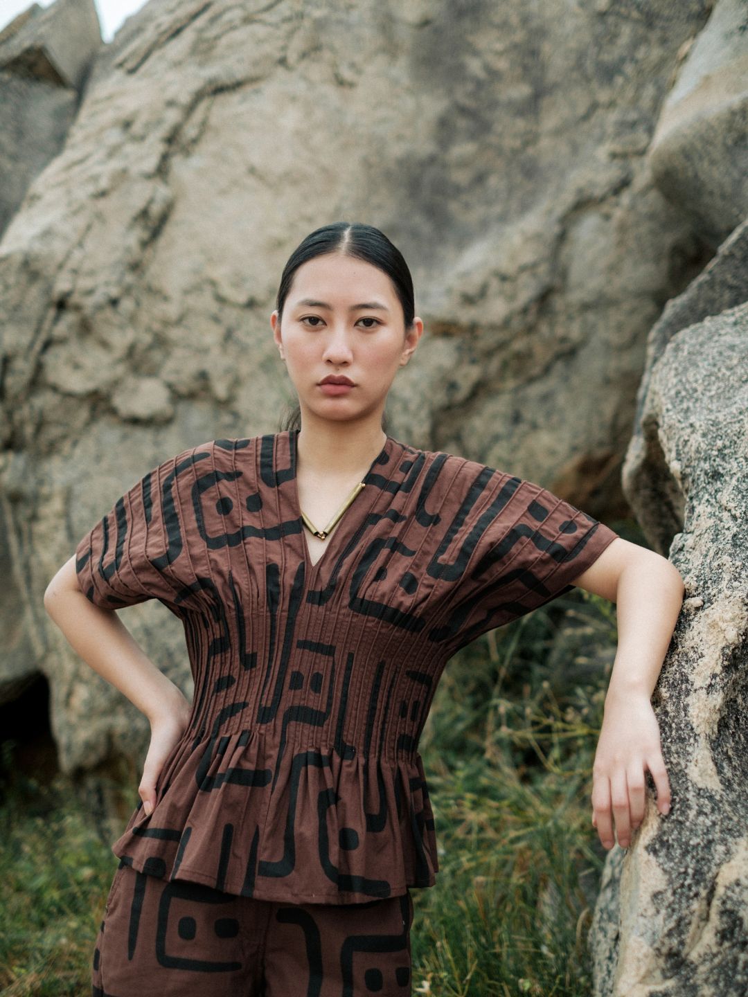 Meknes Kimono Top-Tribal Printed