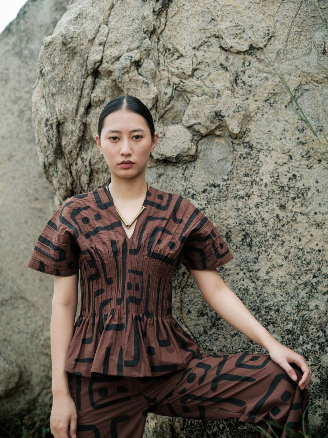 Meknes Kimono Top-Tribal Printed